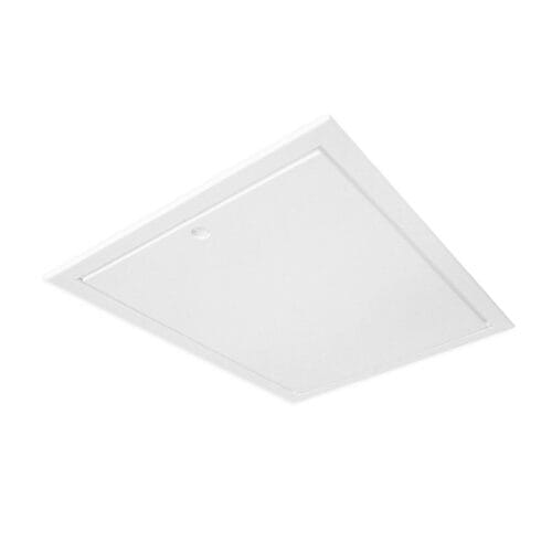 EasyTrim white plastic loft hatch with insulated drop‑down access door and smooth flush‑fit frame