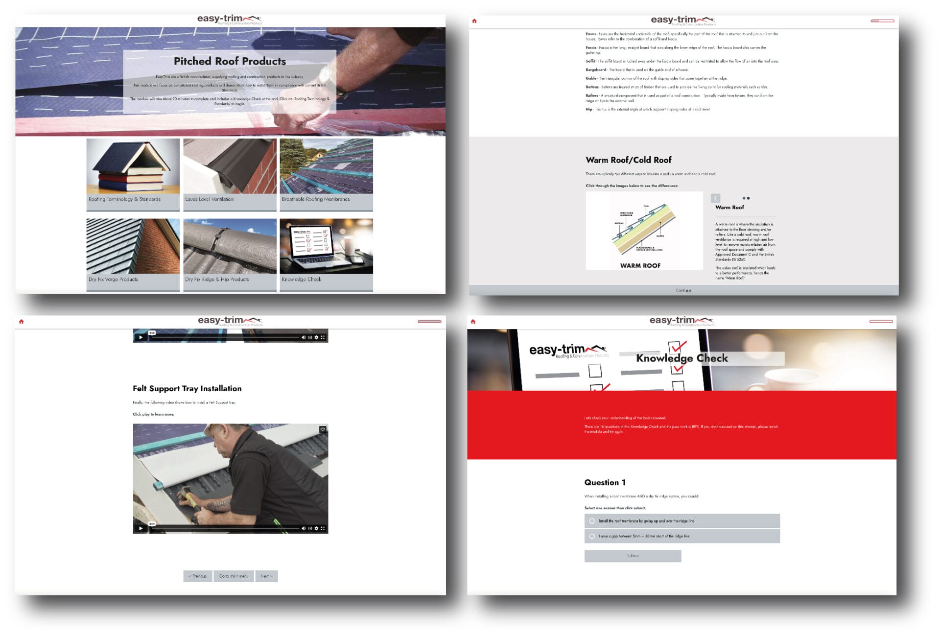 Launch of online training course screens